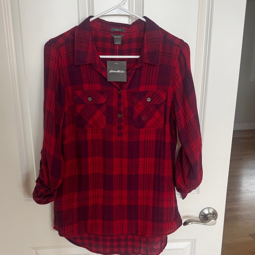 Eddie Bauer Women's Plaid Button Down Shirt